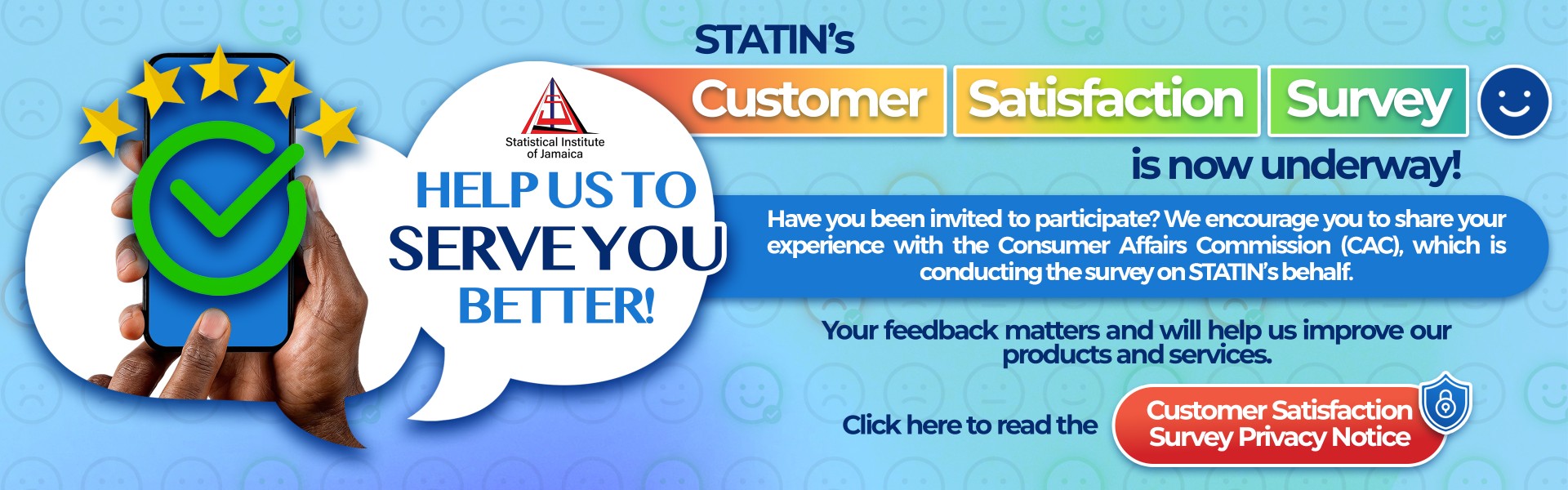 privacy notice banner for the homepage
